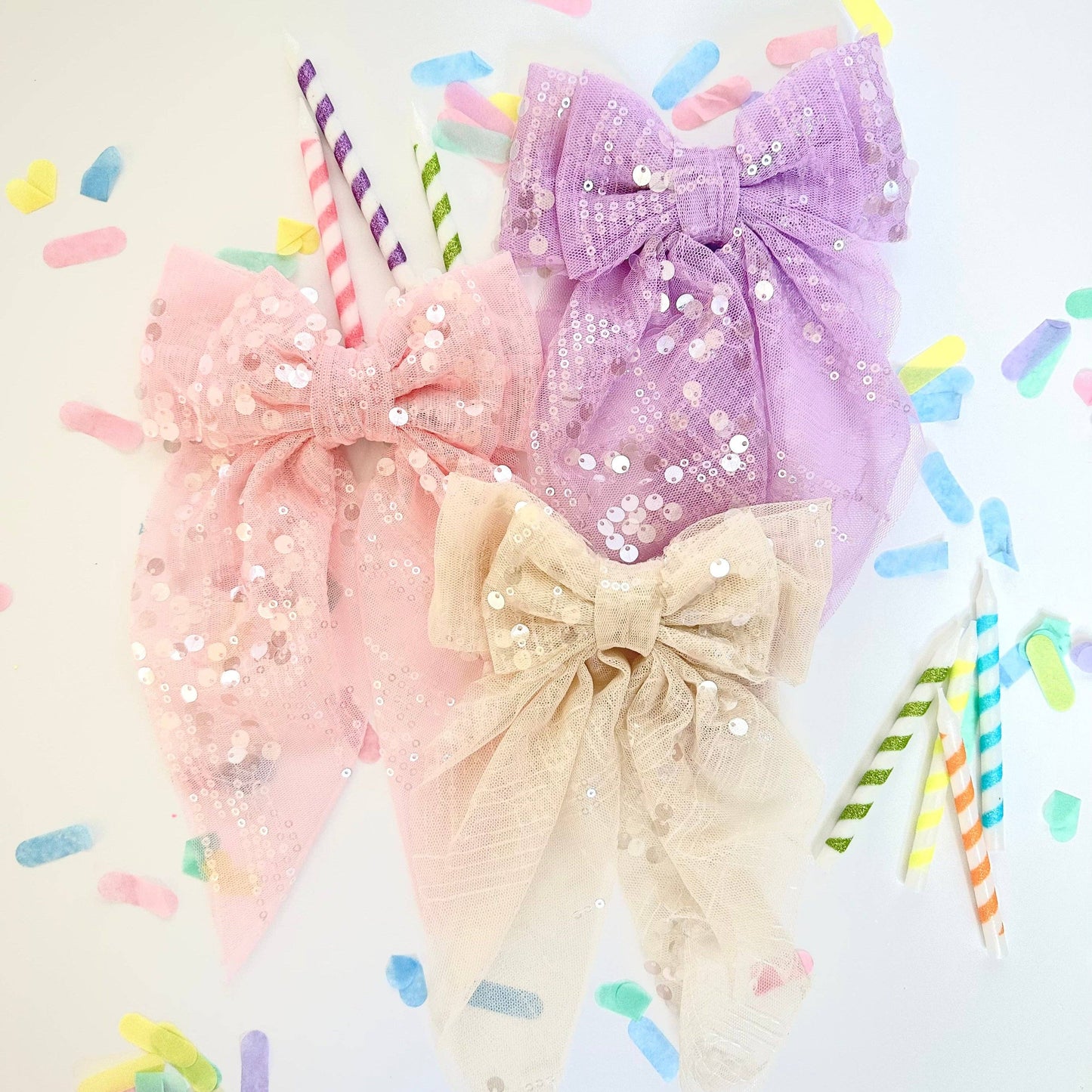 Purple Sequin Extra Bow