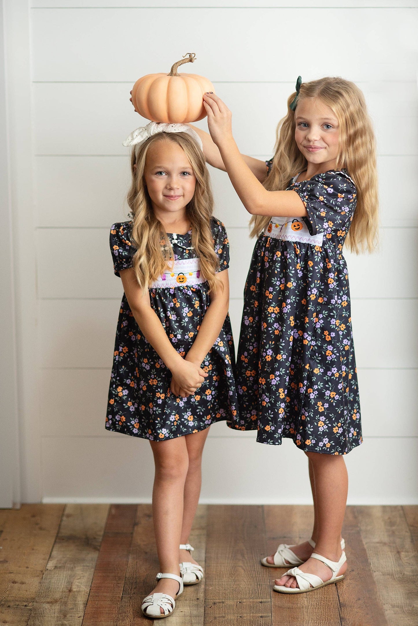 Halloween Pumpkin Candy Smocked Dress