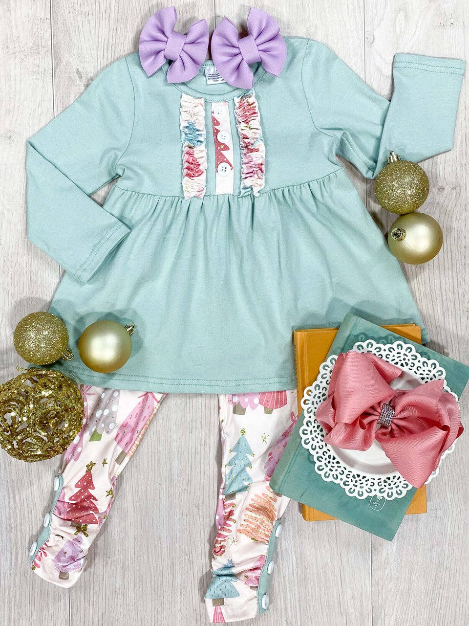 Christmas Tree Dreams Pastel Leggings Set