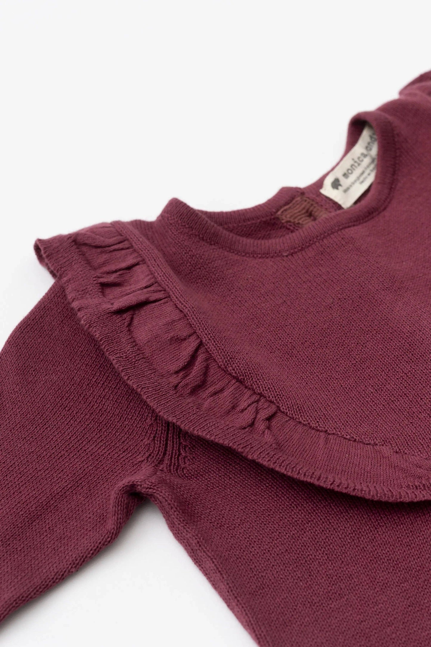 Double Ruffle Sweater Romper | Plum Purple