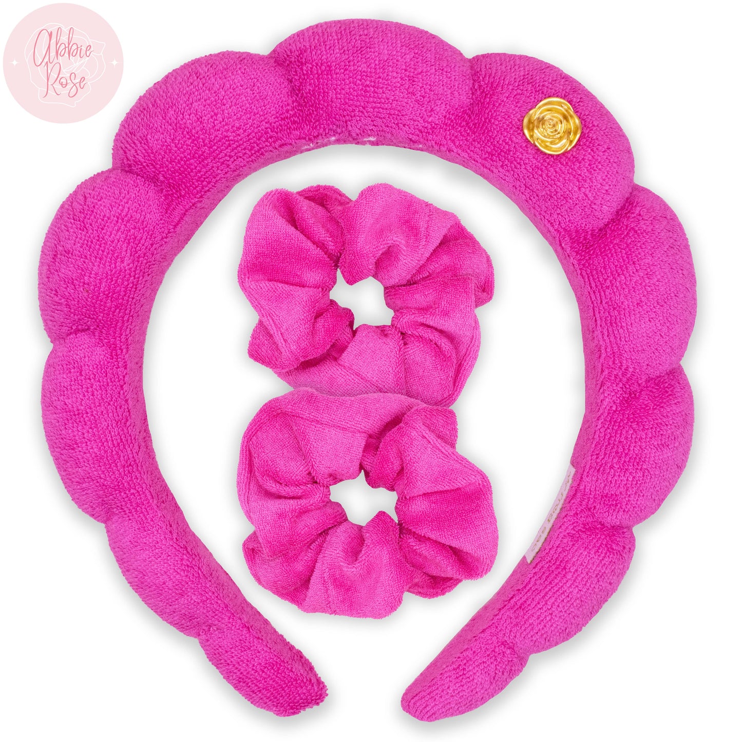 Spa Headband & Scrunchie Wristband Set