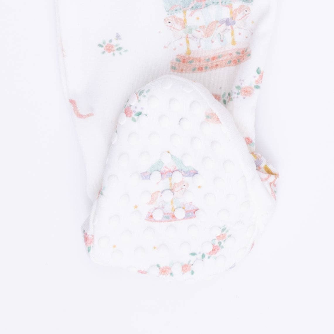 Angel Dear | Carousel with Bows - 2 Way Ruffle Back Zipper Footie