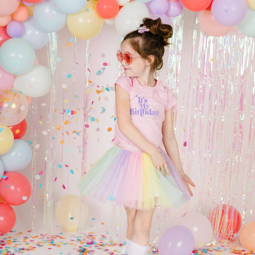 Sweet Wink - Pastel Rainbow Bow #6 Clip - Kids Birthday Hair Clip