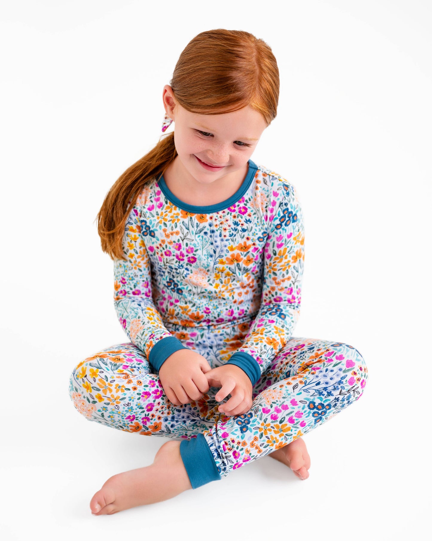 Whispering Wildflowers Long Sleeve Kids Bamboo Pajama Set