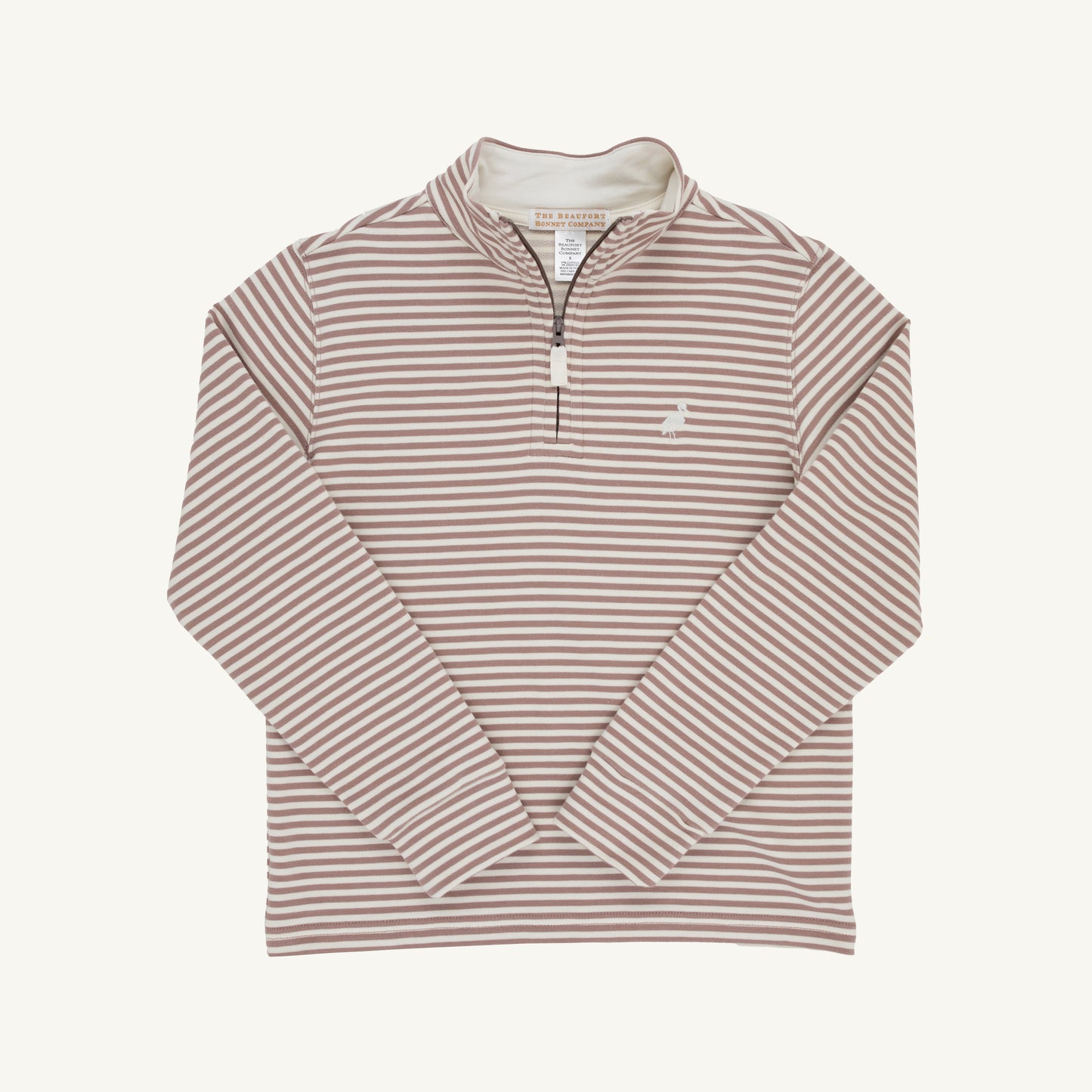 TBBC | Hayword Half-Zip - Gray Bay Brown with Palmetto Pearl Stripe and Palmetto Pearl