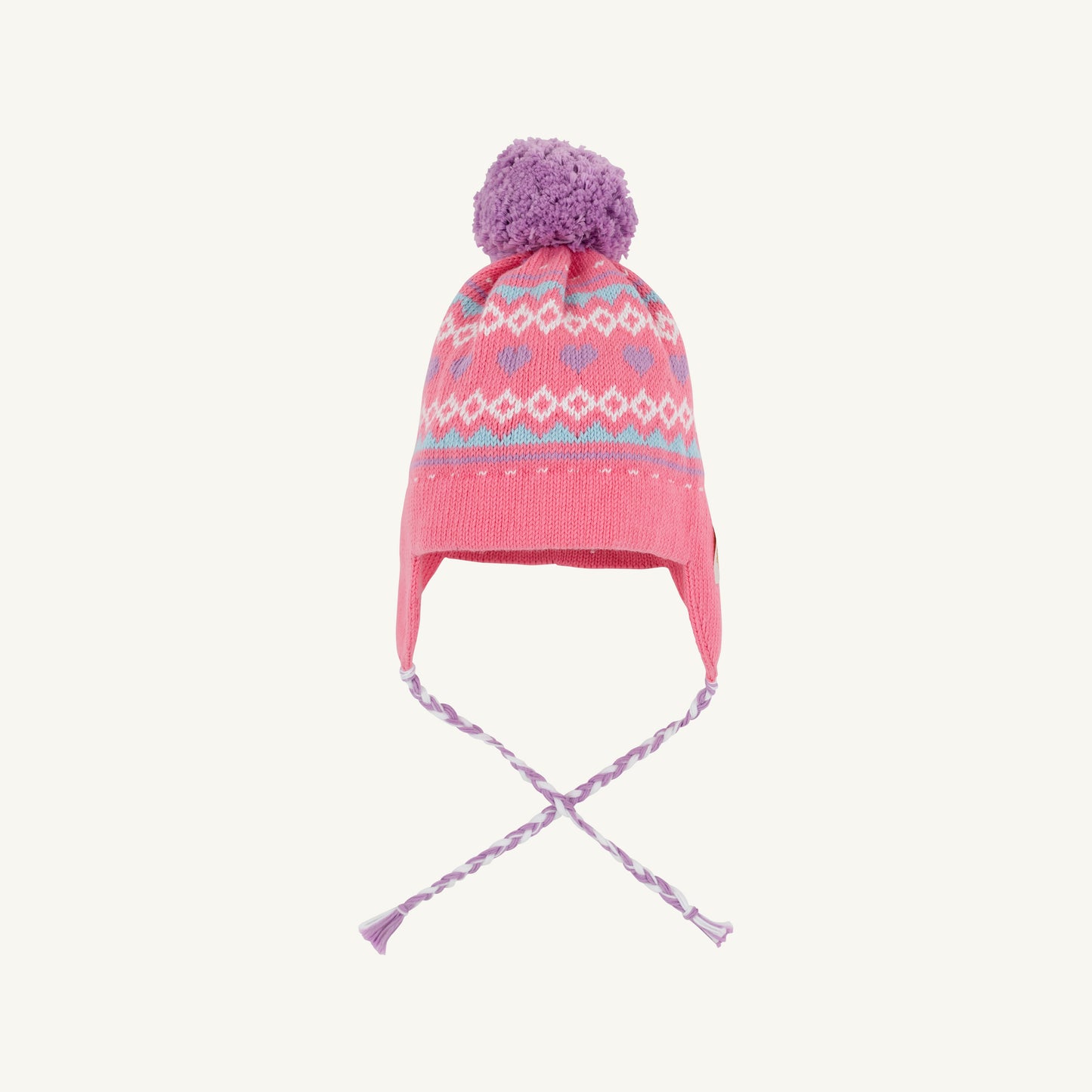 TBBC | Parrish Pom Pom Hat - Winter Park Pink/Fairisle Hearts