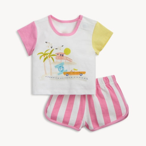 Magnetic Me | Jersey Tee & French Terry Short Set - Santa Monica