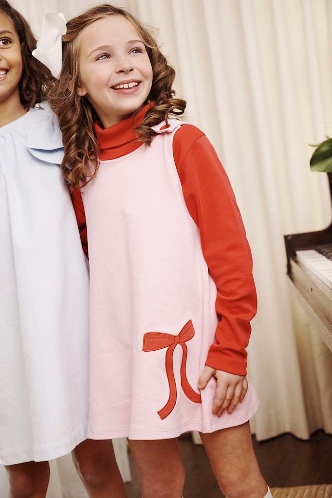 TBBC | Juliet Jumper (Pima) - Pier Party Pink with Richmond Red and Bow