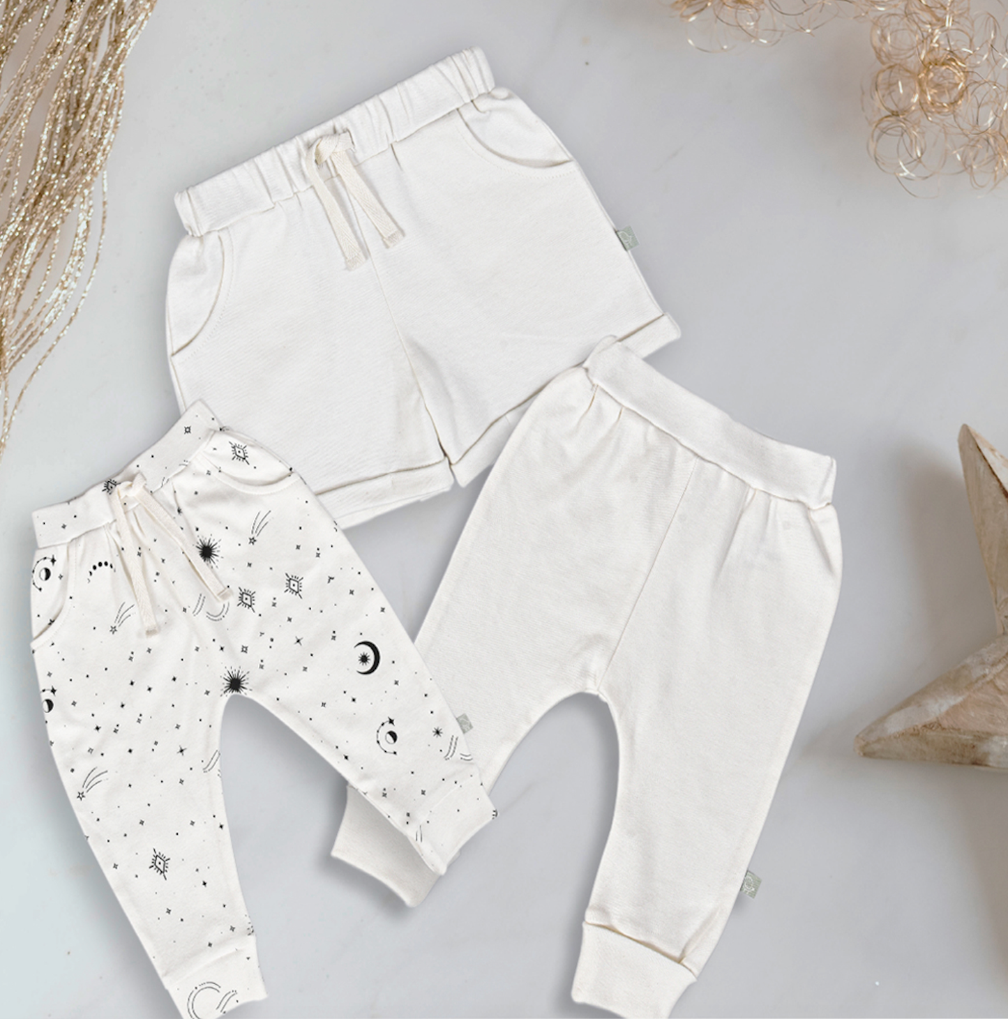 Baby organic cotton pants | ivory
