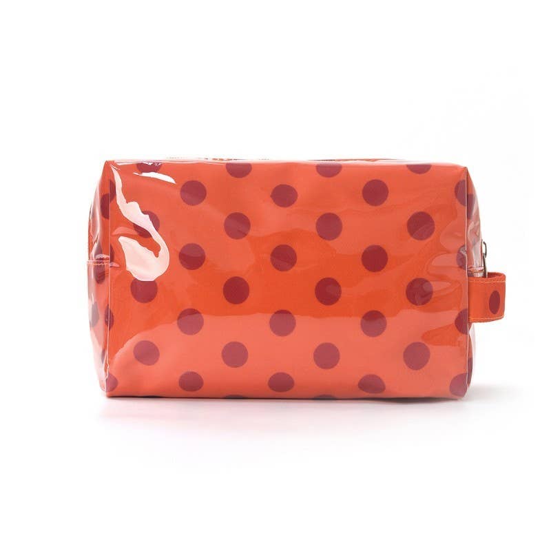 Vinyl Polka Dot Cosmetic Pouch