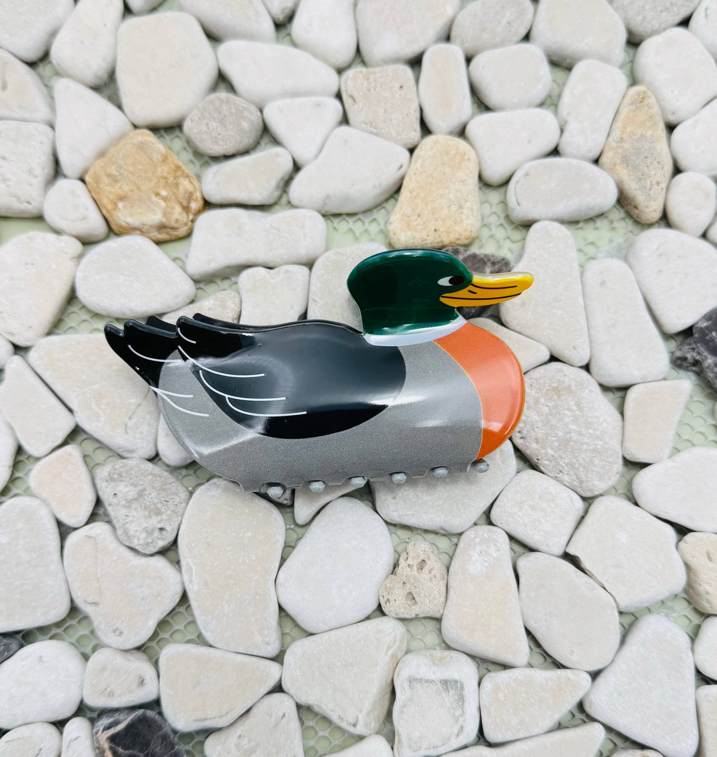 Jumbo Mallard Wild Duck Acetate Hair Claw Clip