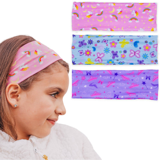 Wide Stretch Elastic Headbands - 3 Pack