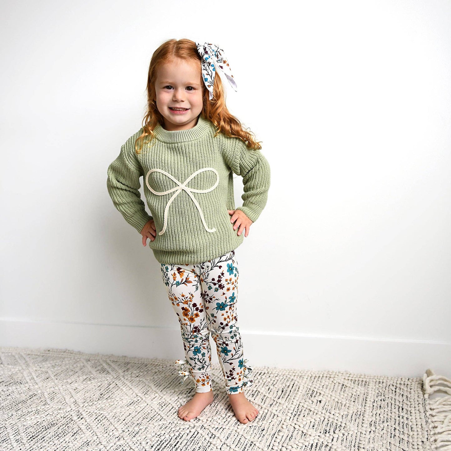 Green Bow Oversized Sweater