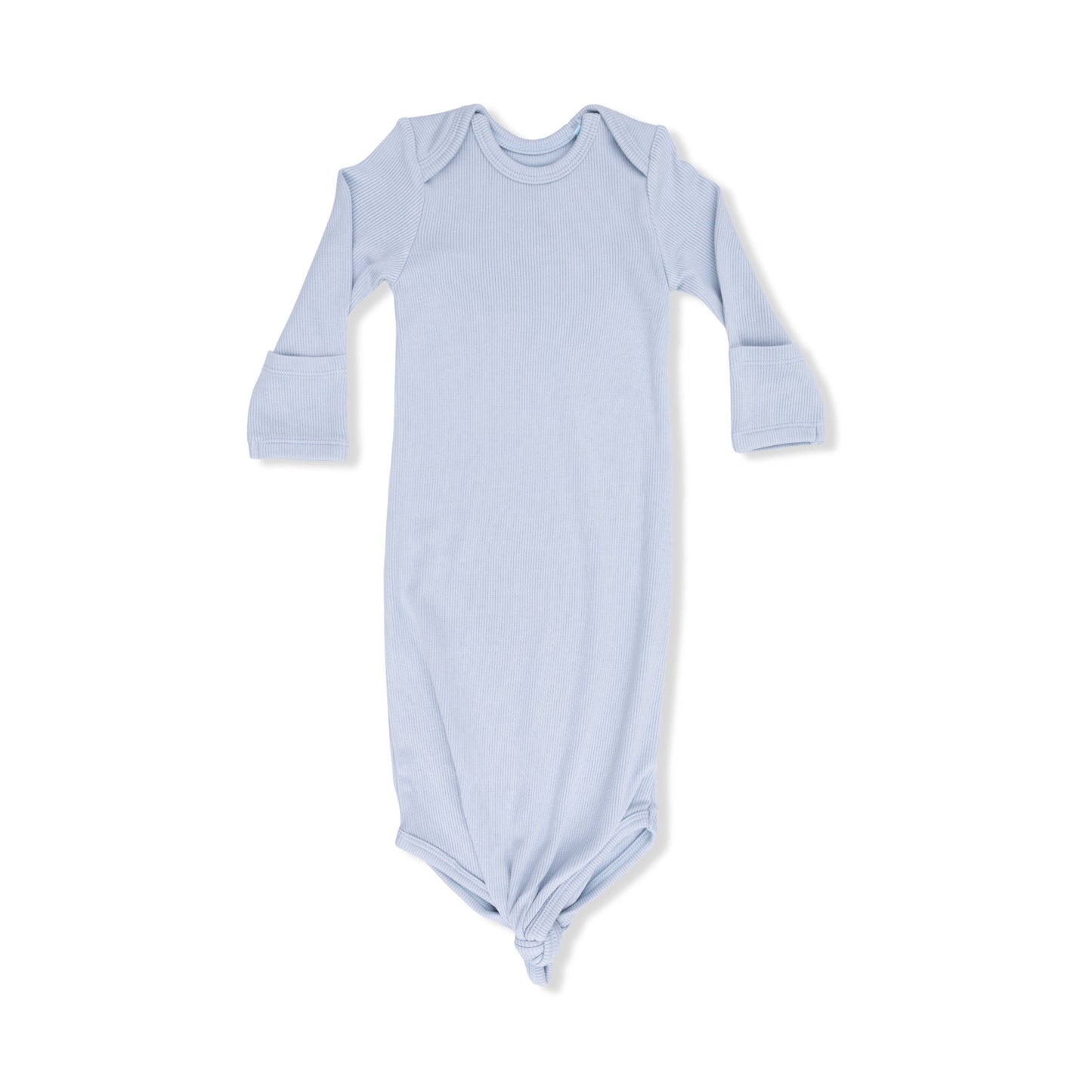 Angel Dear - Solid Niagara Mist Rib - Knotted Gown & Hat