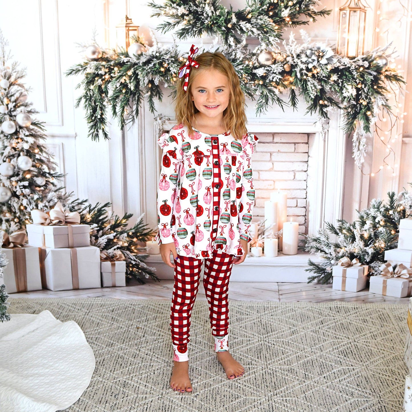 Kit Ornaments and Plaid Peplum Set