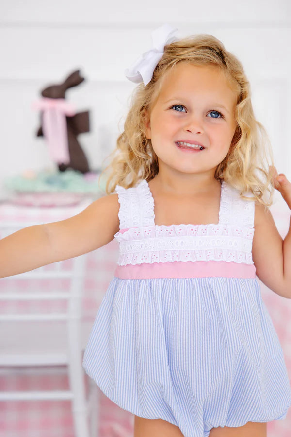 TBBC | Babs Bubble - Breakers Blue Seersucker with Sandpearl Pink