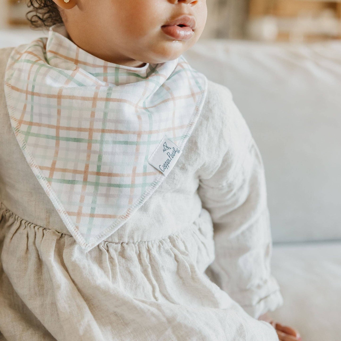 Copper Pearl | 4 Pack Baby Bandana Bibs - Natalie