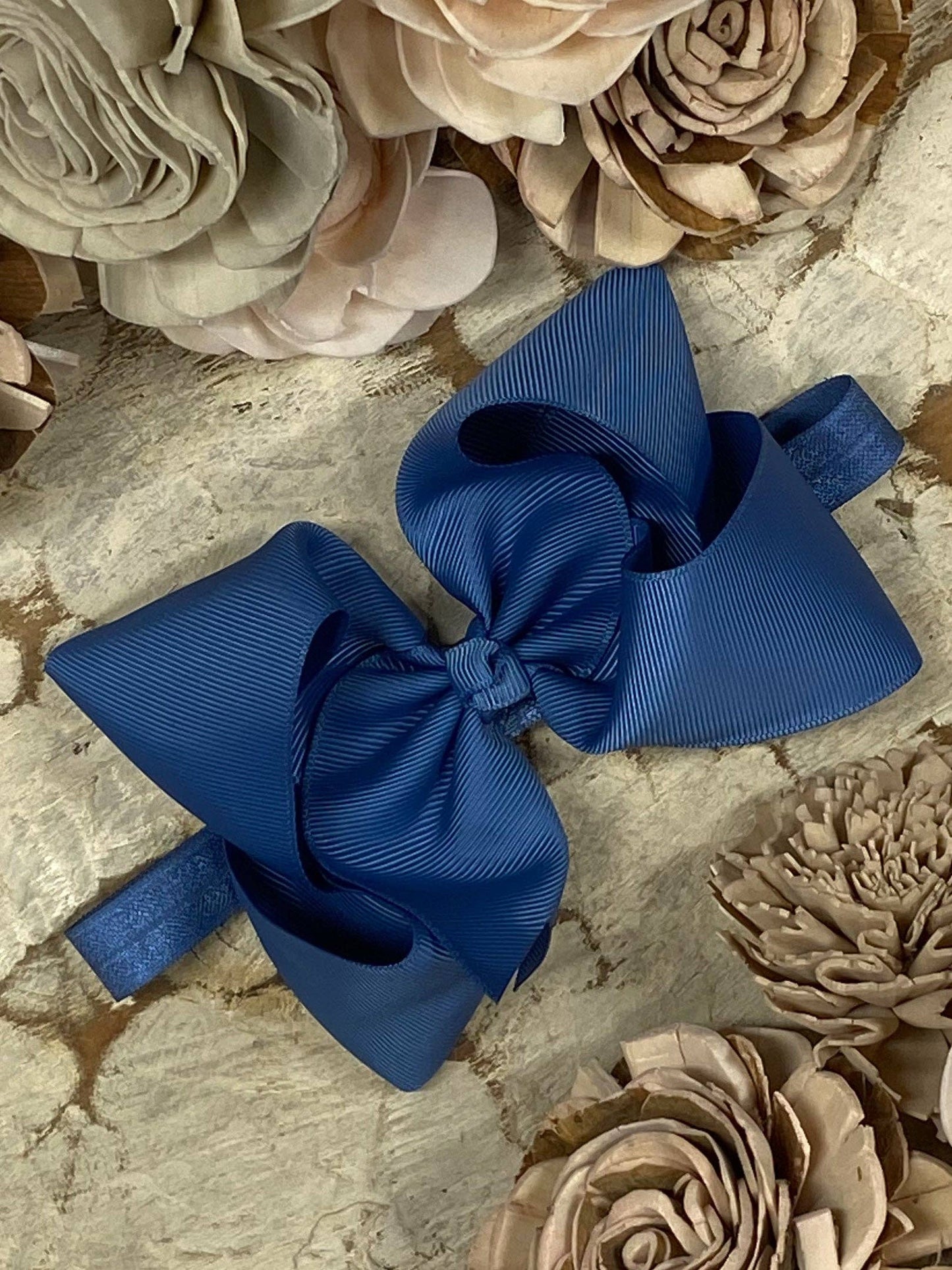 Classic Grosgrain Hair Bow - Satin Headband - 4.5"