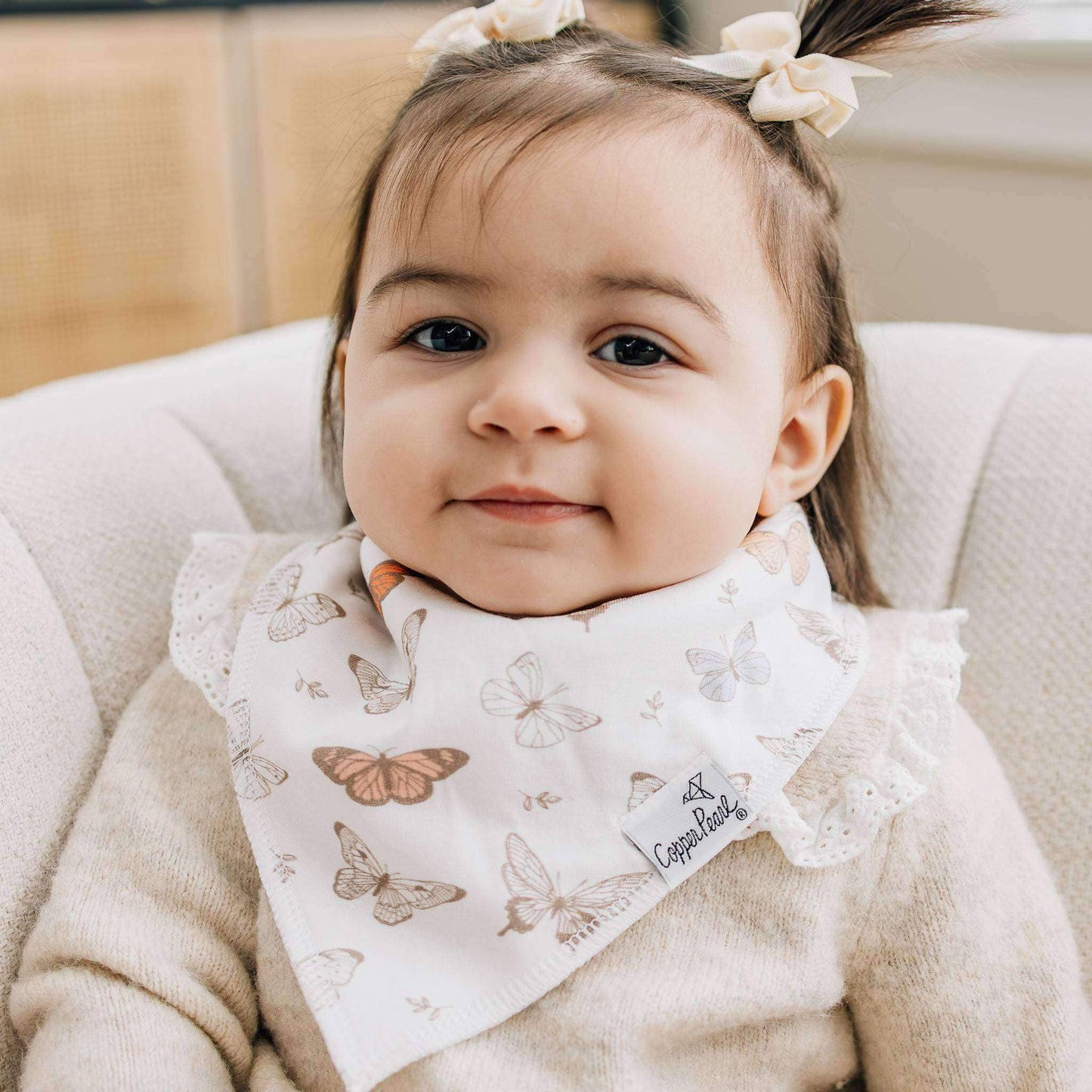 Copper Pearl | 4 Pack Baby Bandana Bibs - Flora