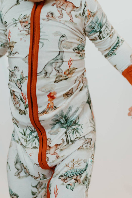 Jurassic Dreams (dinosaurs) Baby Bamboo Zipper Romper