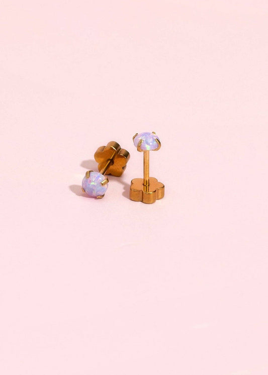 Pierced Co | Purple Opal Stud Earrings