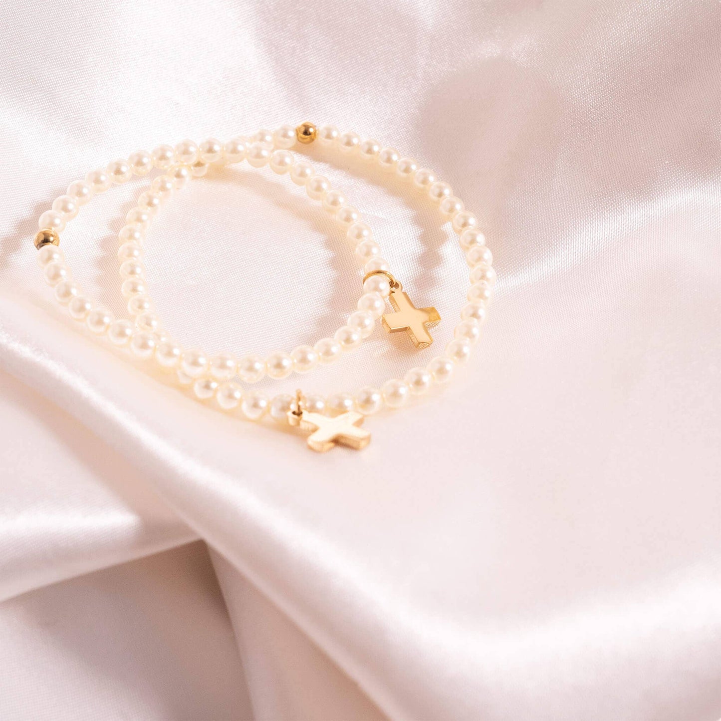 Pearl Cross Bracelet