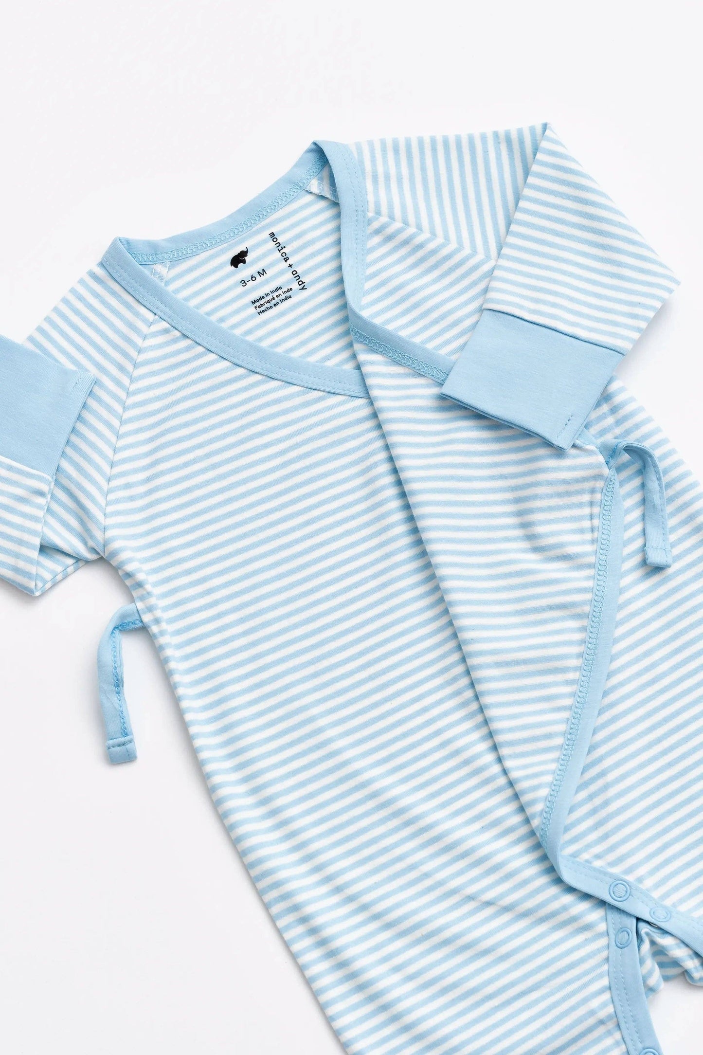 Light Blue French Stripe Kimono One-Piece
