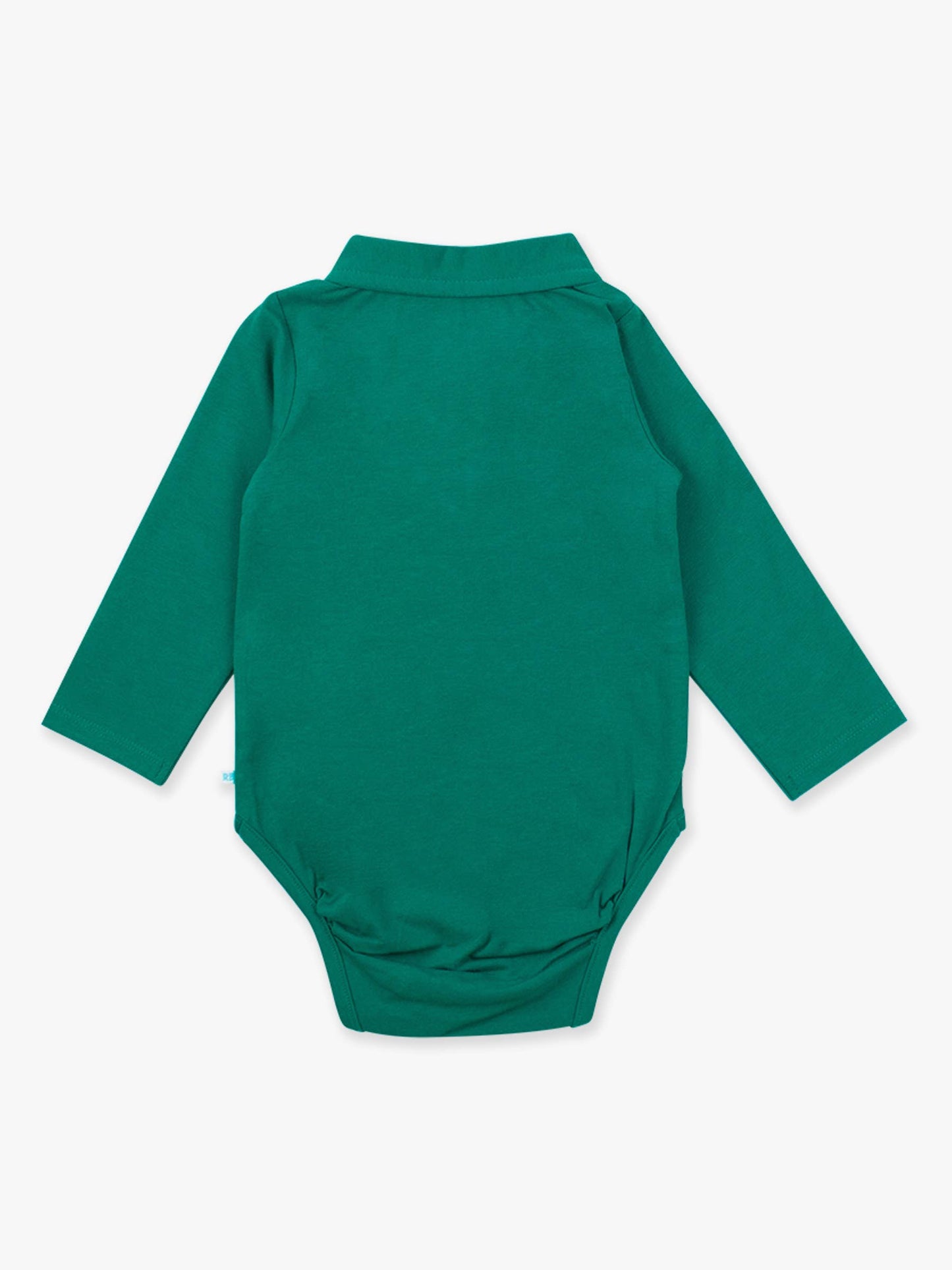 RuffleButts + RuggedButts - Baby Boys Emerald Green Knit Polo Bodysuit