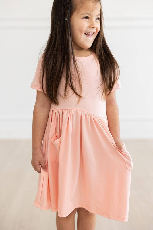 Mila & Rose - Peach S/S Pocket Twirl Dress
