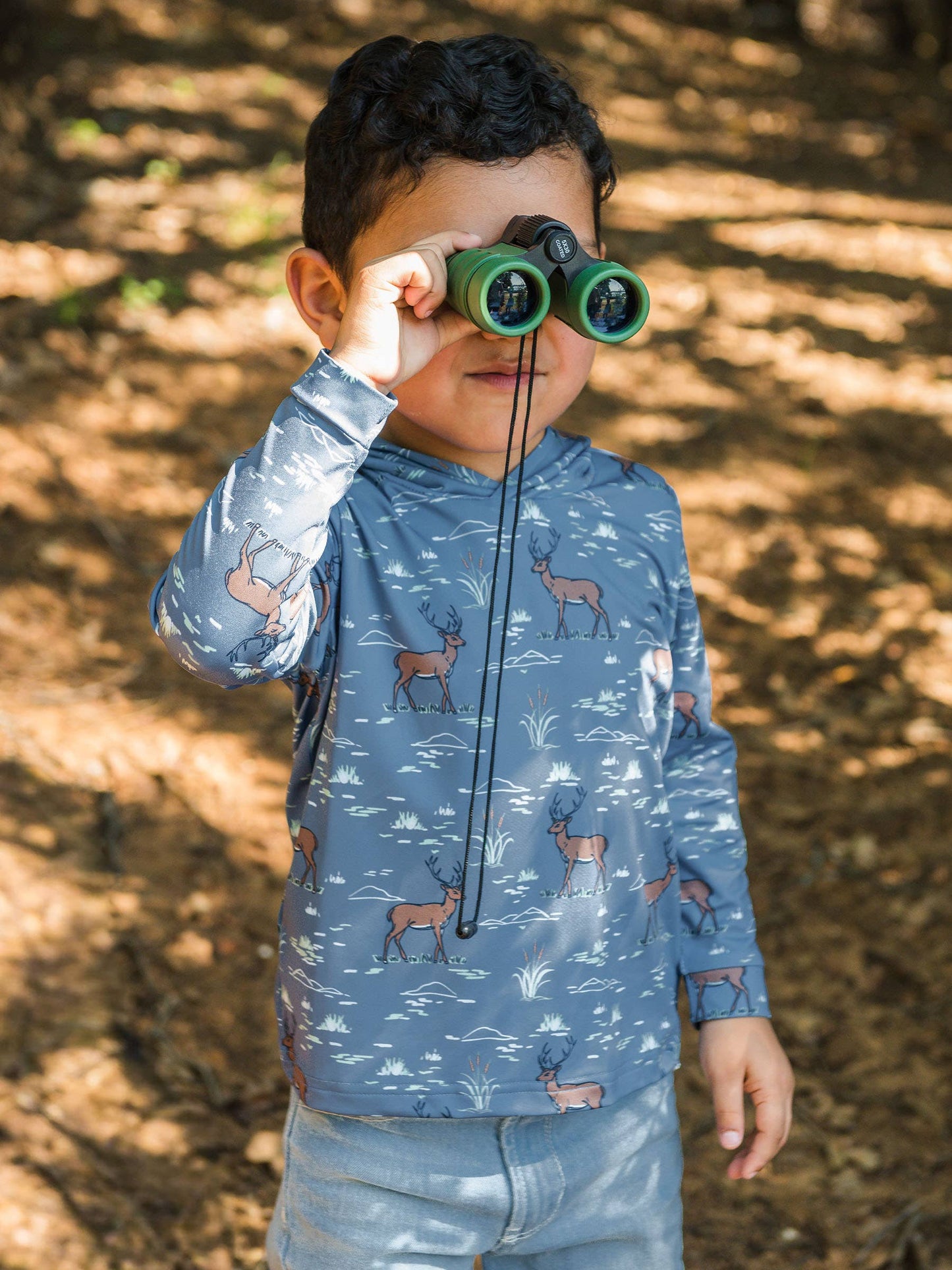 RuffleButts + RuggedButts - Boys Deer Antler Adventure Performance Hooded Shirt