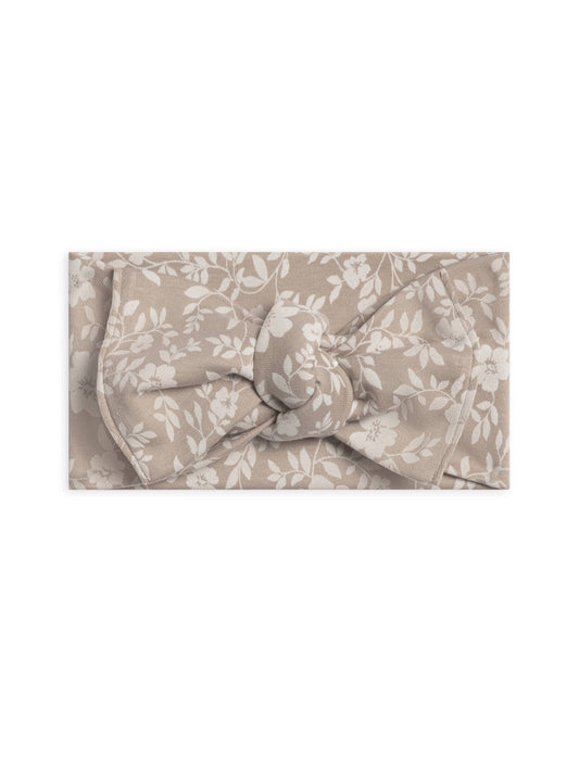 Colored Organics - Organic Baby Hattie Knot Bow Wrap - Nicola Floral / Beige