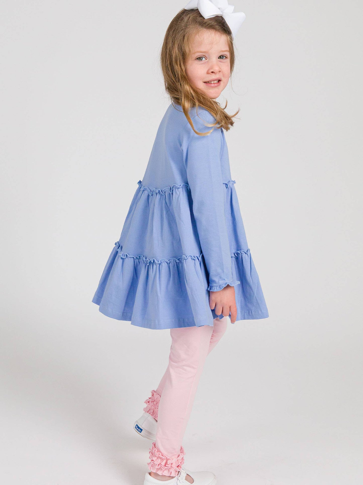 RuffleButts + RuggedButts - Girls Pink Classic Ruffle Leggings