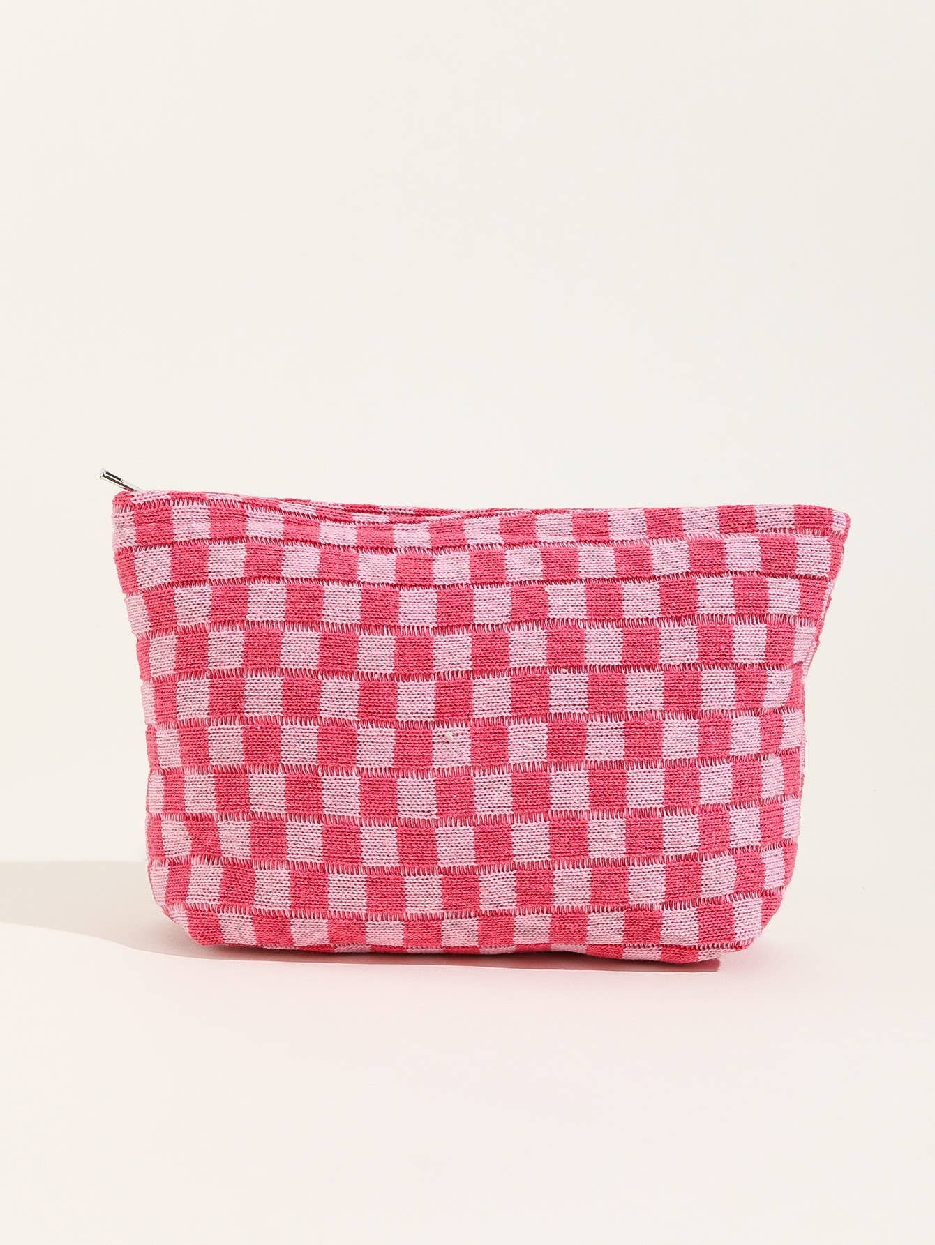 Checkered Cosmetic Makeup Bag