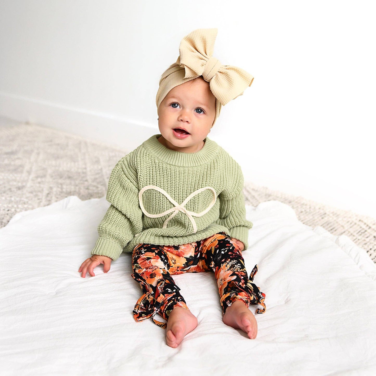 Green Bow Oversized Sweater