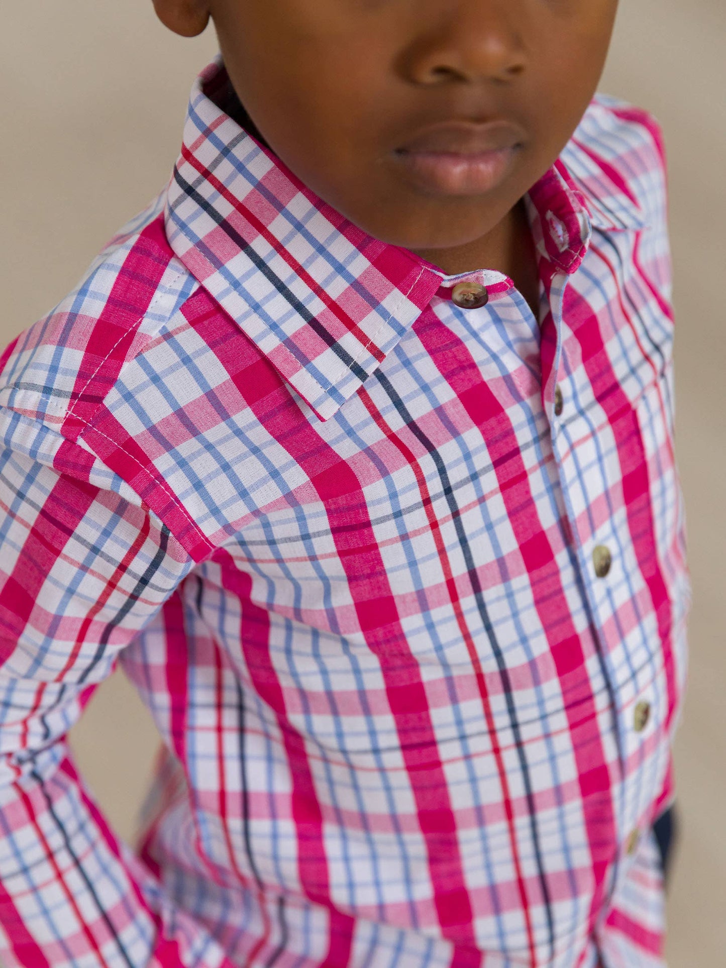 RuffleButts + RuggedButts - Boys Adley Plaid Long Sleeve Button Down Shirt