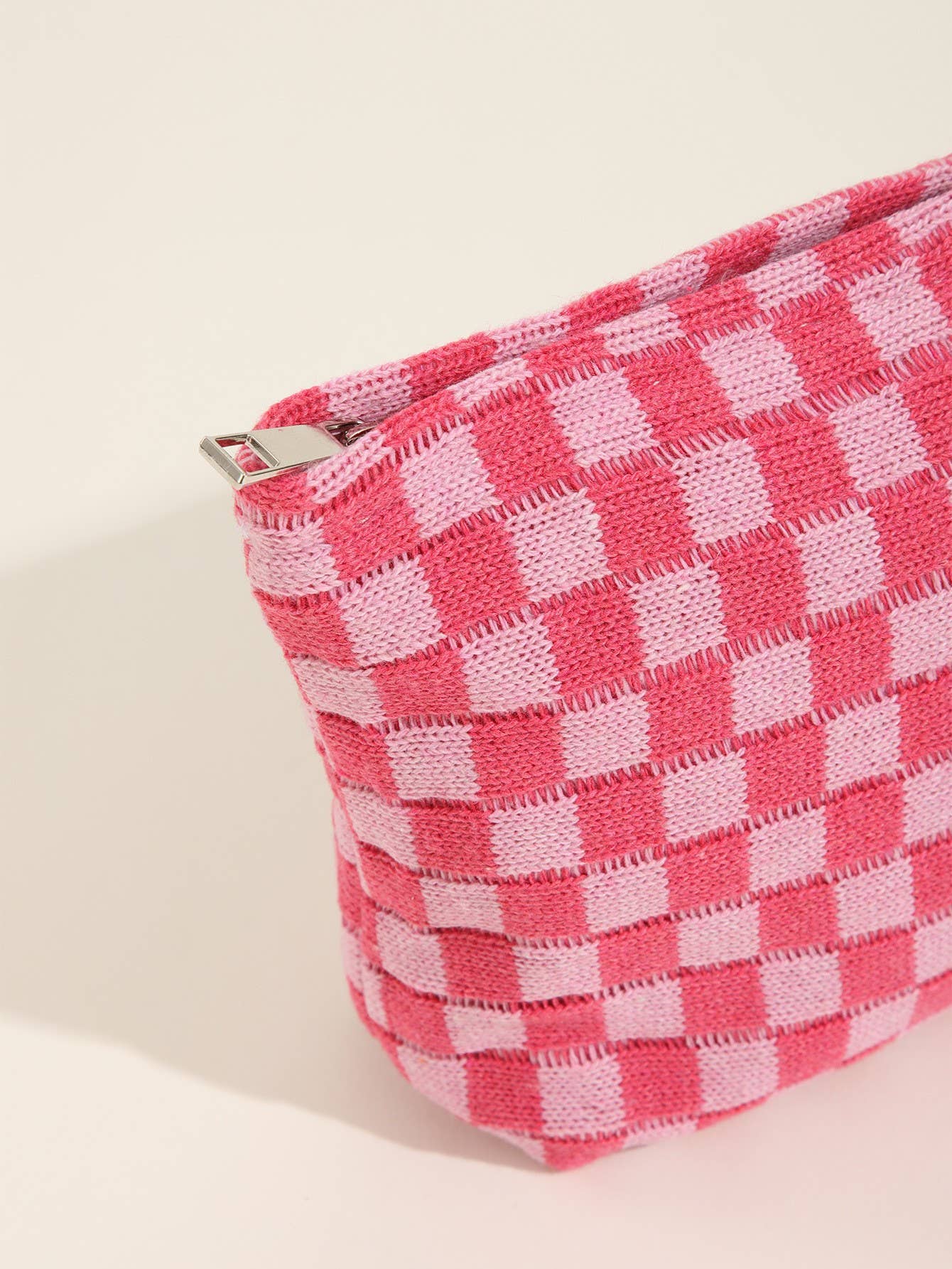 Checkered Cosmetic Makeup Bag
