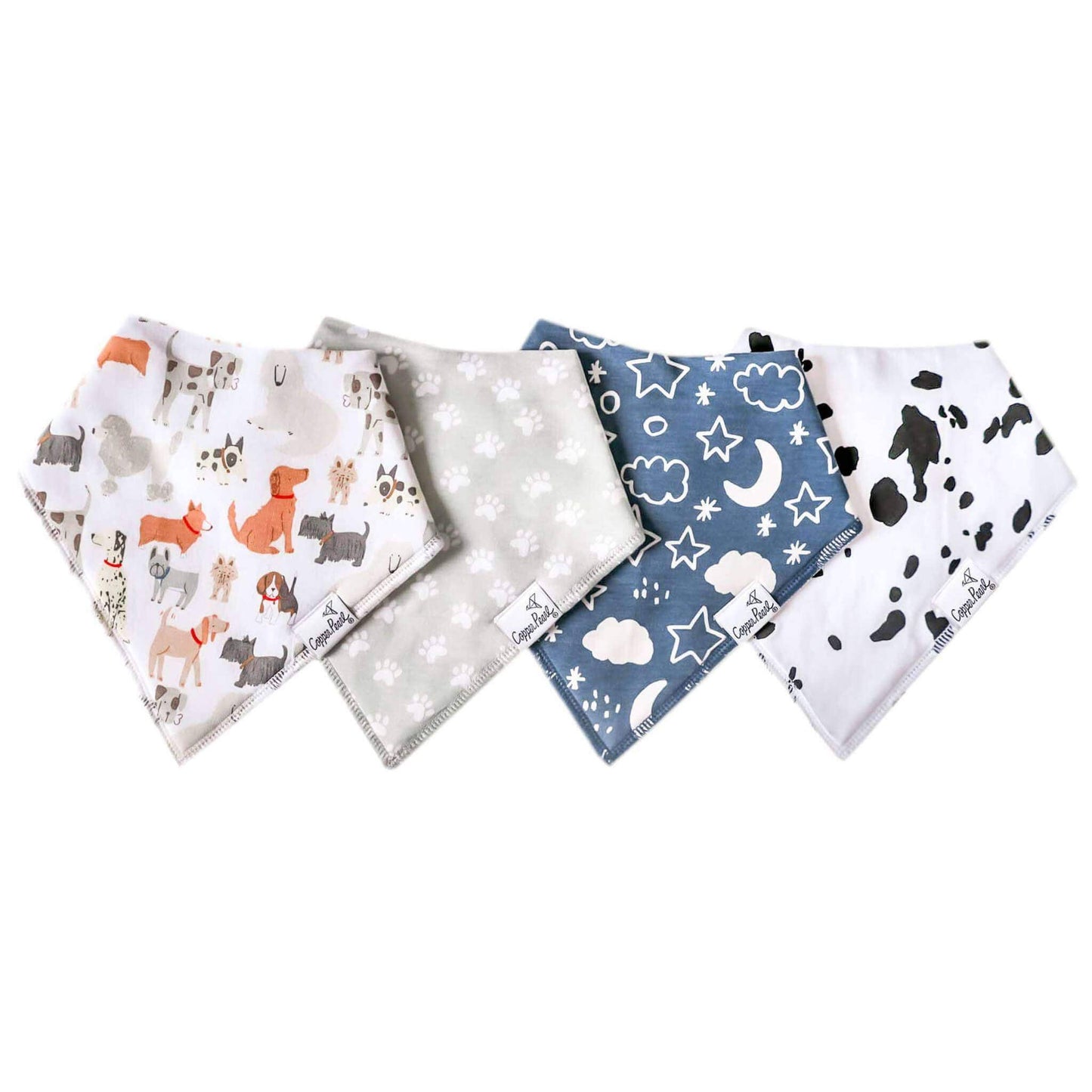Copper Pearl | 4 Pack Baby Bandana Bibs - Rufus