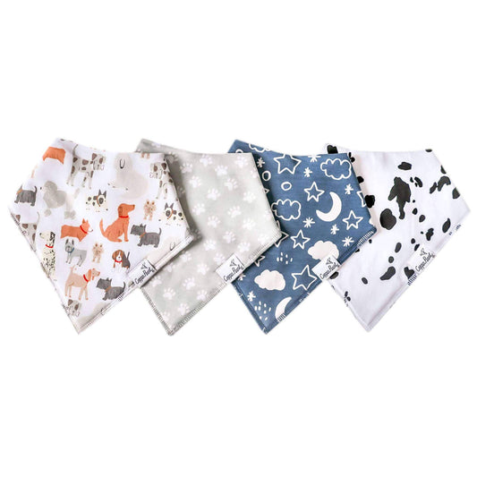 Copper Pearl | 4 Pack Baby Bandana Bibs - Rufus