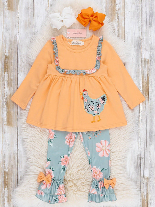 Farmhouse Floral Chick Outfit