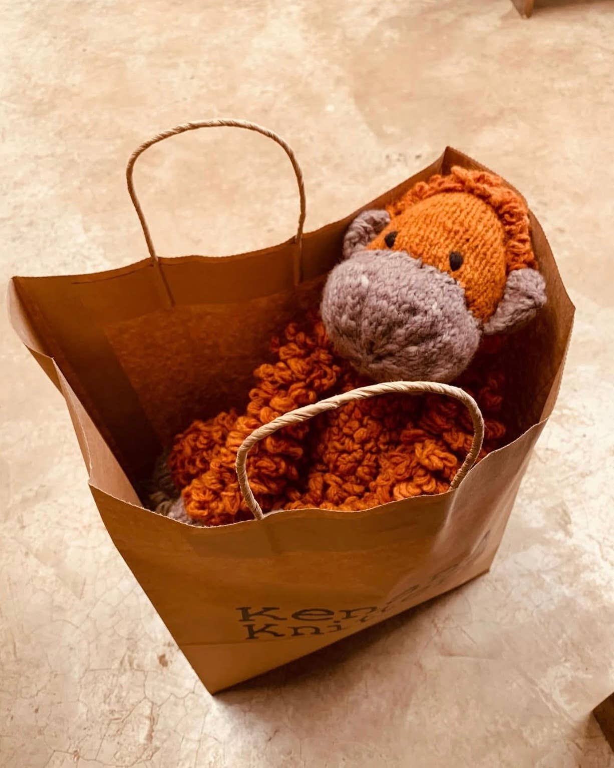 Organic Wool Knit Buddy  | Opal the Oranguntan