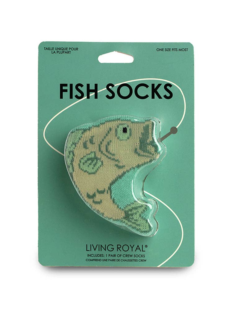 3D Packaged Crew Socks - "Gone Fishing"