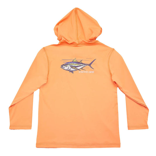 Saltwater Boys Company - Boys Performance Hoodie Coral Tuna