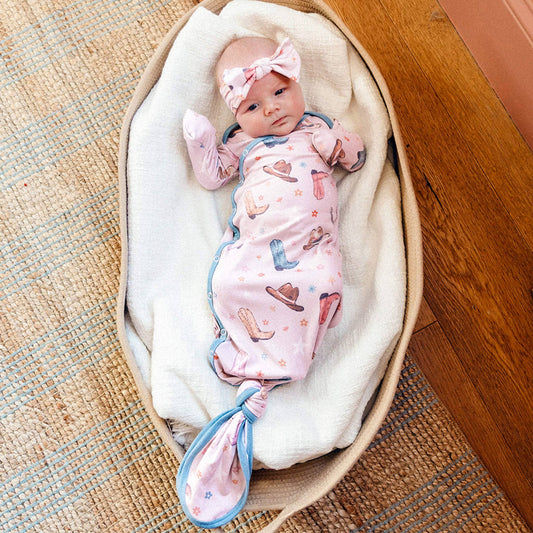 Copper Pearl | Newborn Knotted Gown - Cheyenne