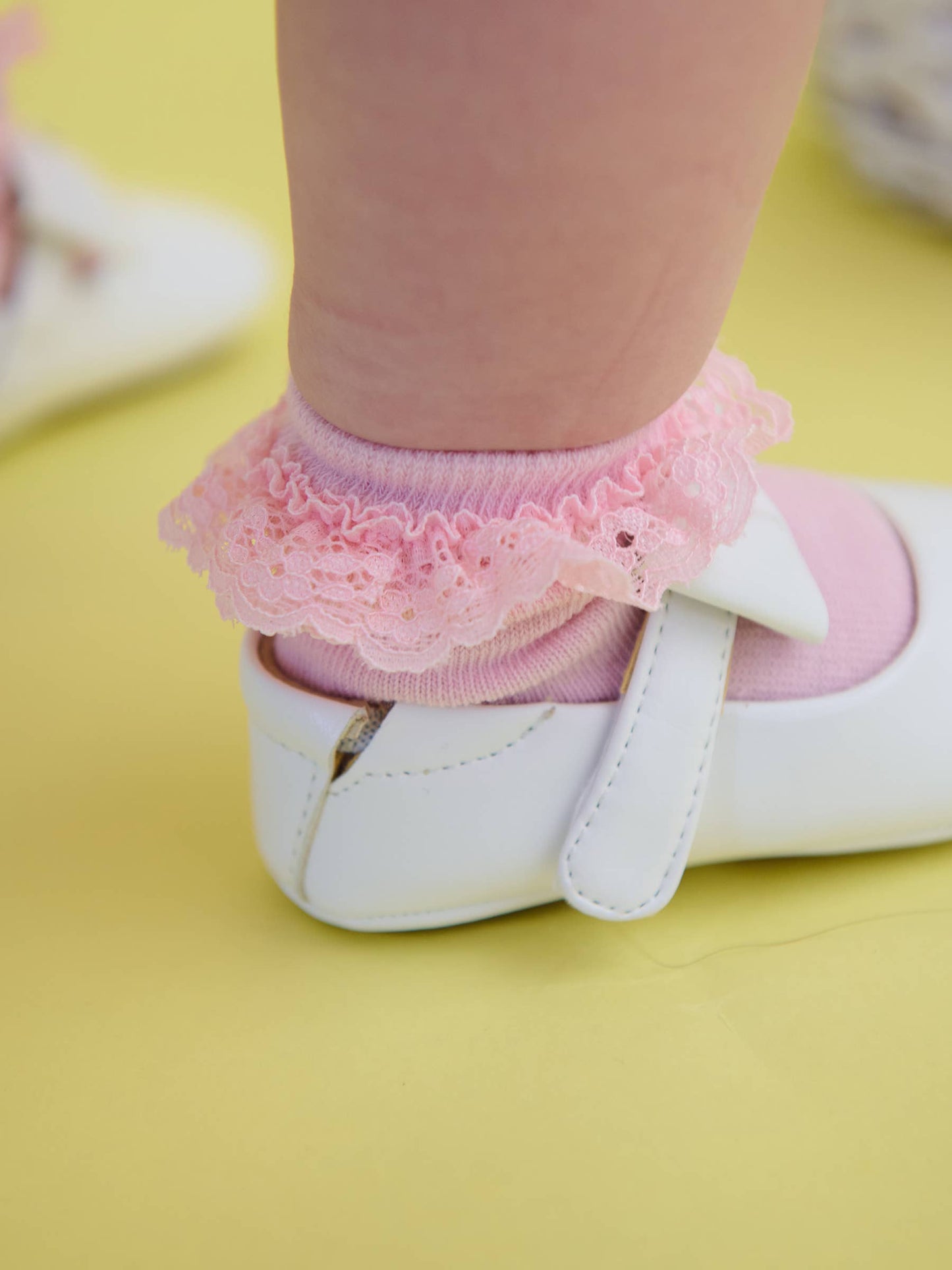 RuffleButts + RuggedButts - Girls Pink 3-Pack Ruffle Ankle Socks