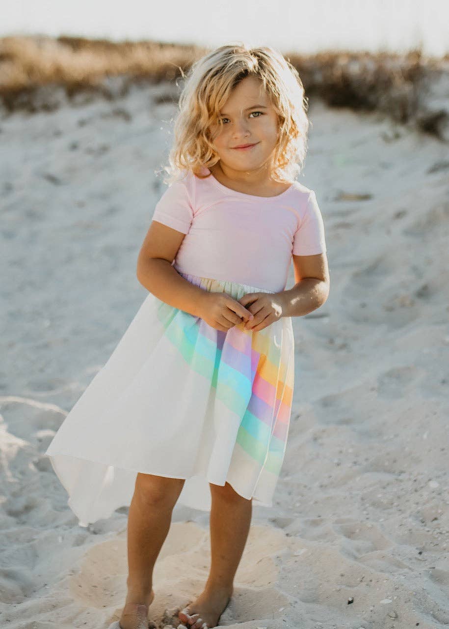 Pastel Rainbow Hi Lo Dress