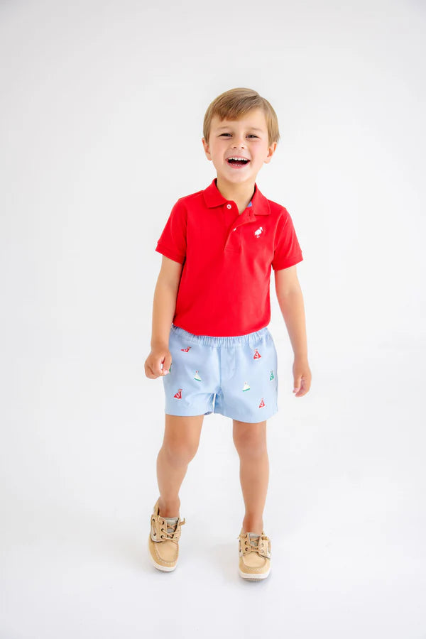 TBBC | Critter Sheffield Shorts - Beale Street Blue with Sailboats