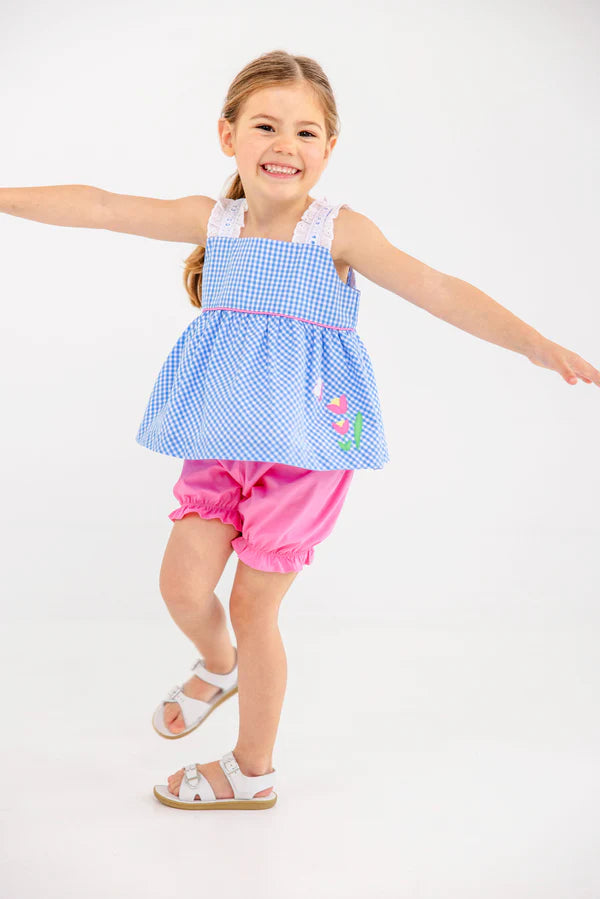 TBBC | Babs Bloomer Set - Sunrise Blvd. Blue Mini Gingham with Hamptons Hot Pink