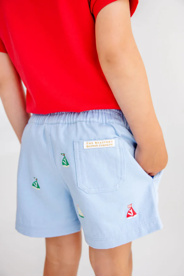 TBBC | Critter Sheffield Shorts - Beale Street Blue with Sailboats