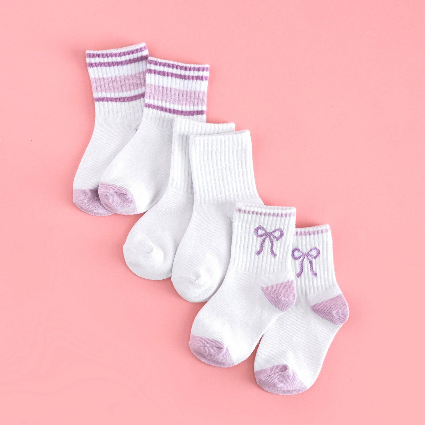 Crew Socks 3-Pack - White/Purple