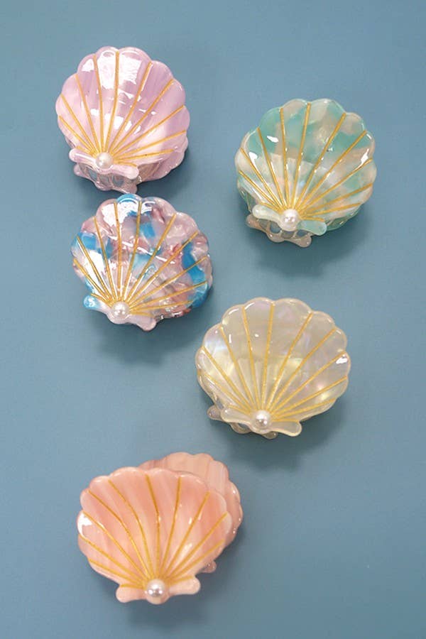 Coastal Whisper Seashell Claw Clips